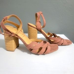 Lauren Conrad suede strappy platform heels size 7.5